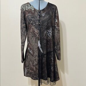 Pretty Angel Black‎ and Brown Asymmetrical Tiered Dress
